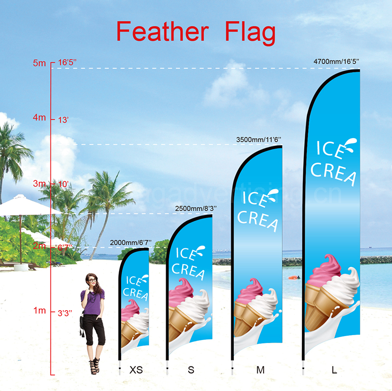 Custom Double Sided Feather Flags | 130 GSM Polyester Fabric | Single ...