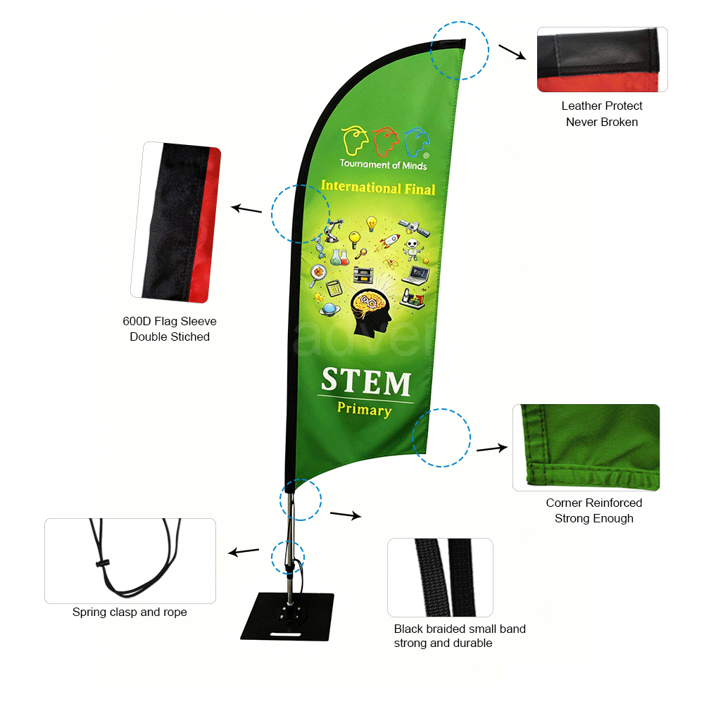 High-quality-feather-flags-detail