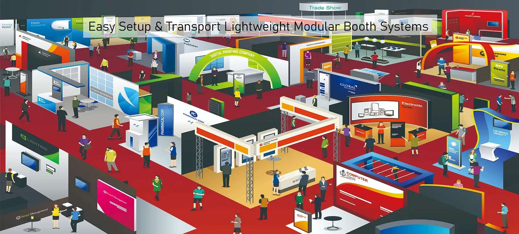 Easy Setup & Transport Lightweight Modular Booth Systems