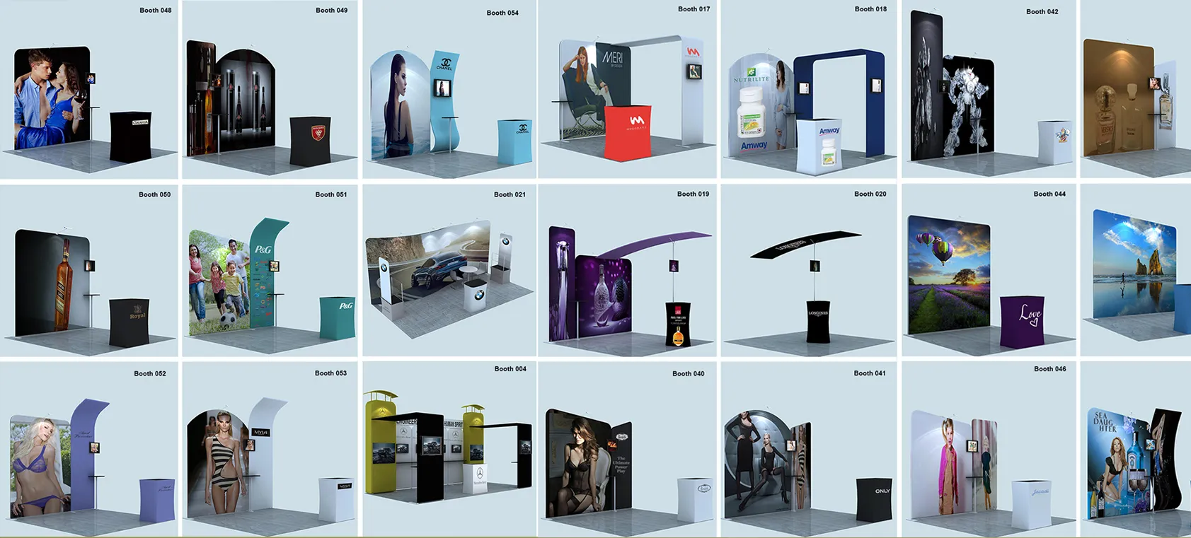 Aluminum Frame Tension Fabric Quick Exhibition Stands