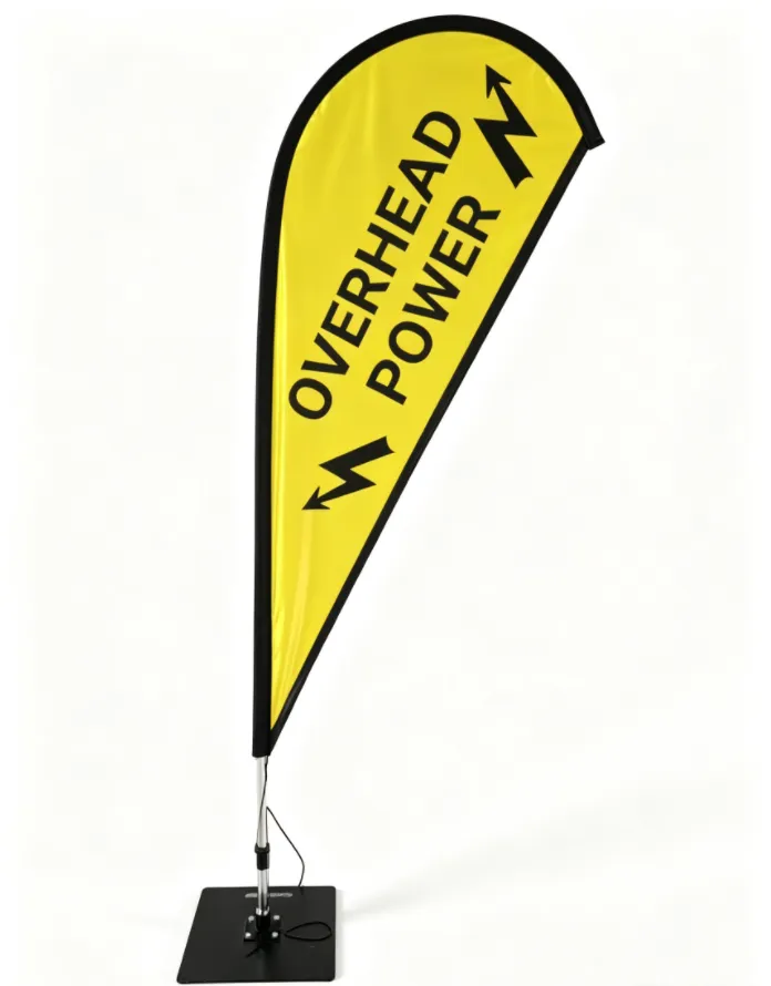 roadside power transmission tower teardrop sign