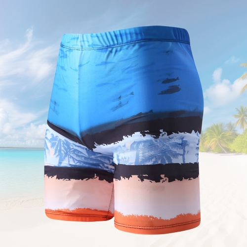 Custom men's knee-length beach swim trunk