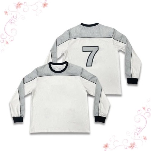 Custom sportswear men's mesh crew neck long sleeve shirt