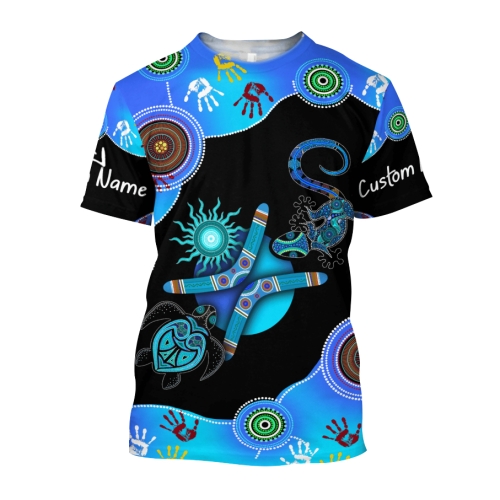 Custom name Aboriginal Naidoc Week Blue Turtle Lizard Combo