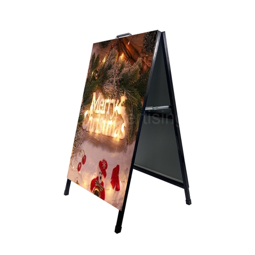 Double side outdoor folding advertising a frame steel a board poster display stand sidewalk pavement sign
