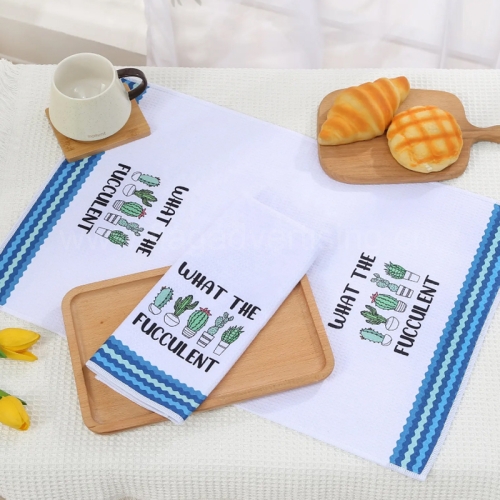 Custom Waffle Weave Kitchen Towels – Soft Polyester Blend, Personalized Tea Towels for Home & Gifts