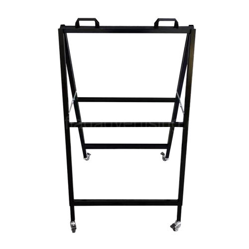 Heavy Duty Metal A-Frame Sidewalk Sign with Wheels – Double-Sided Folding Sandwich Board with Handle for Outdoor Street Advertising