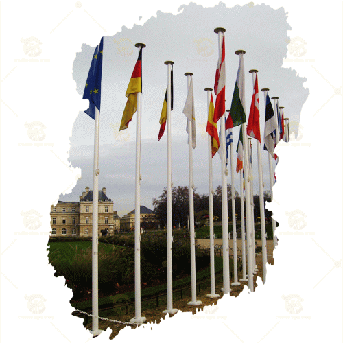 External Type Flagpole – Classic External Halyard System for Outdoor Flag Display