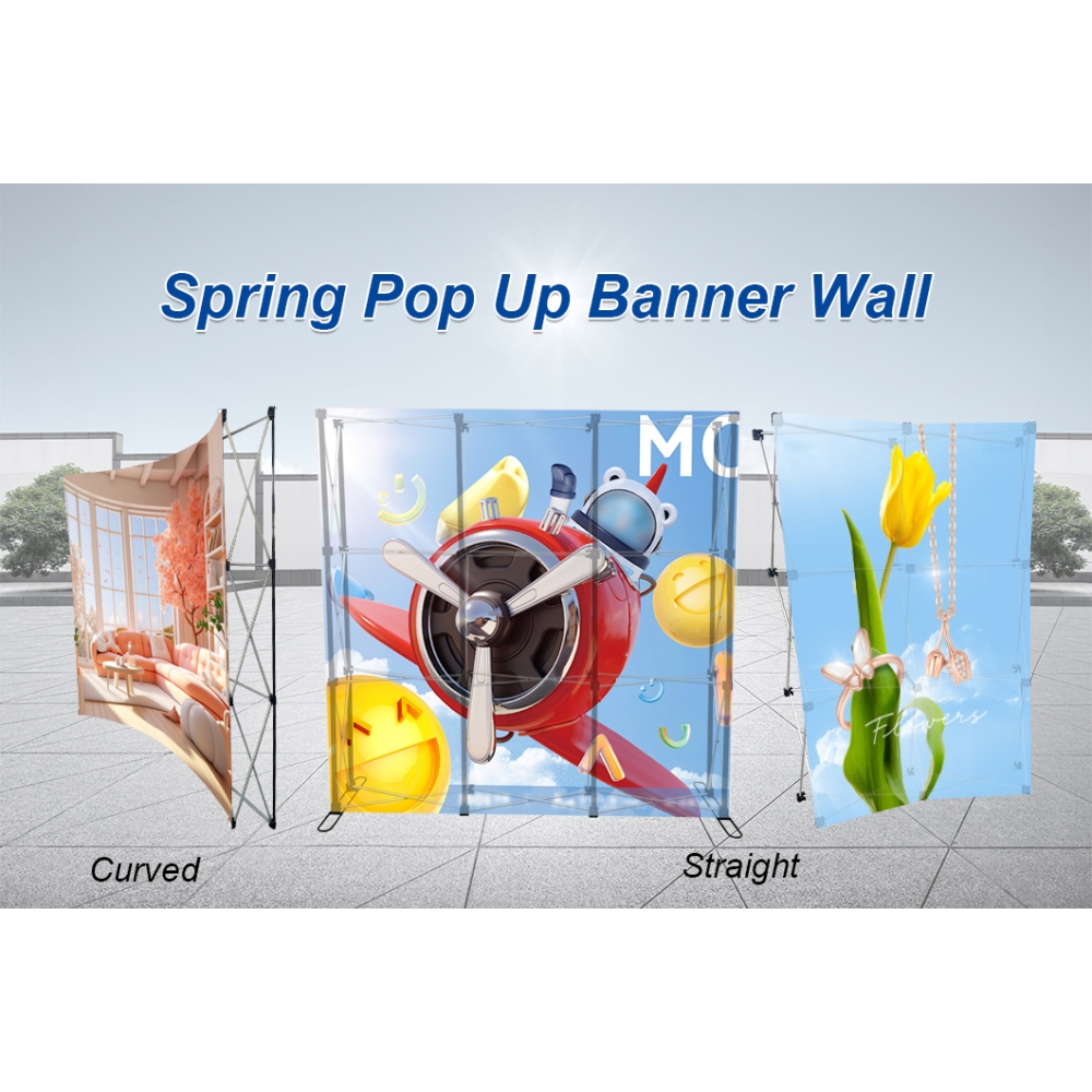 Round Aluminum Fabric Pop up Wall Exhibition Display