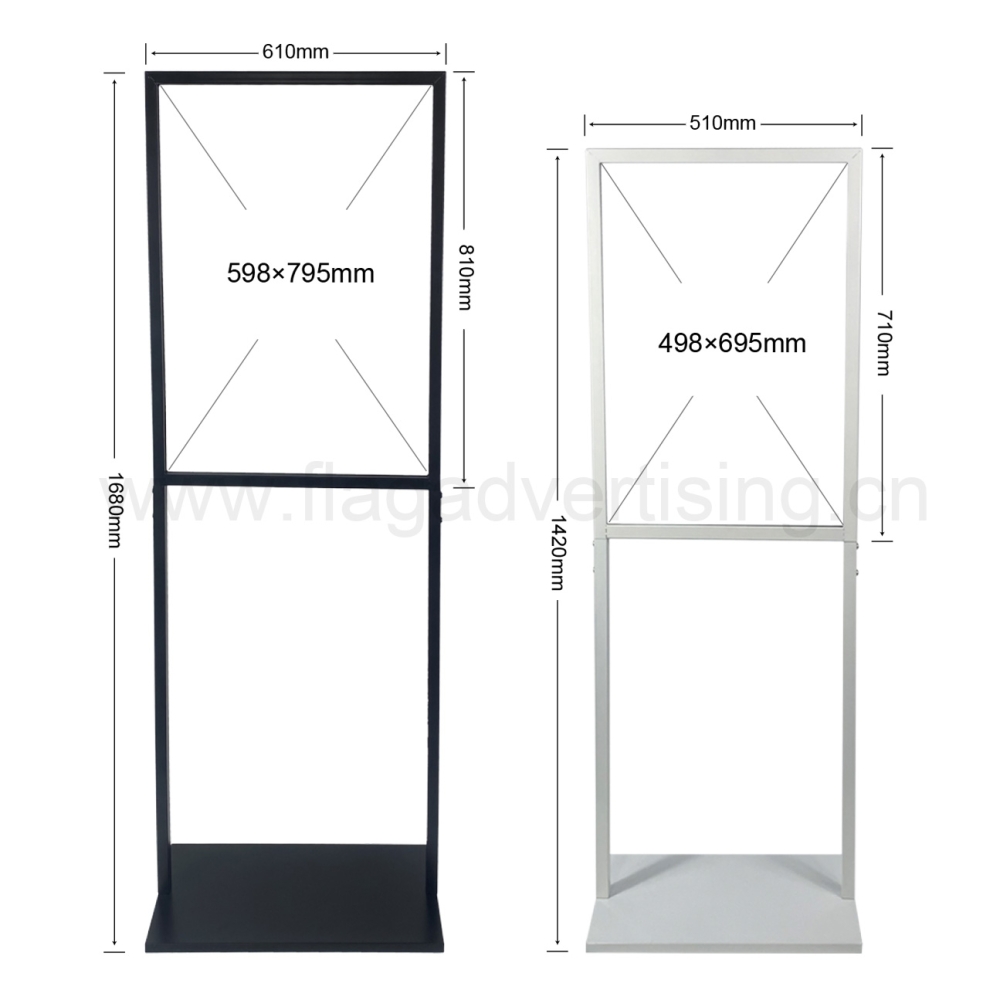Easy to Carry and Push-Pull Double Pole Standing Sign