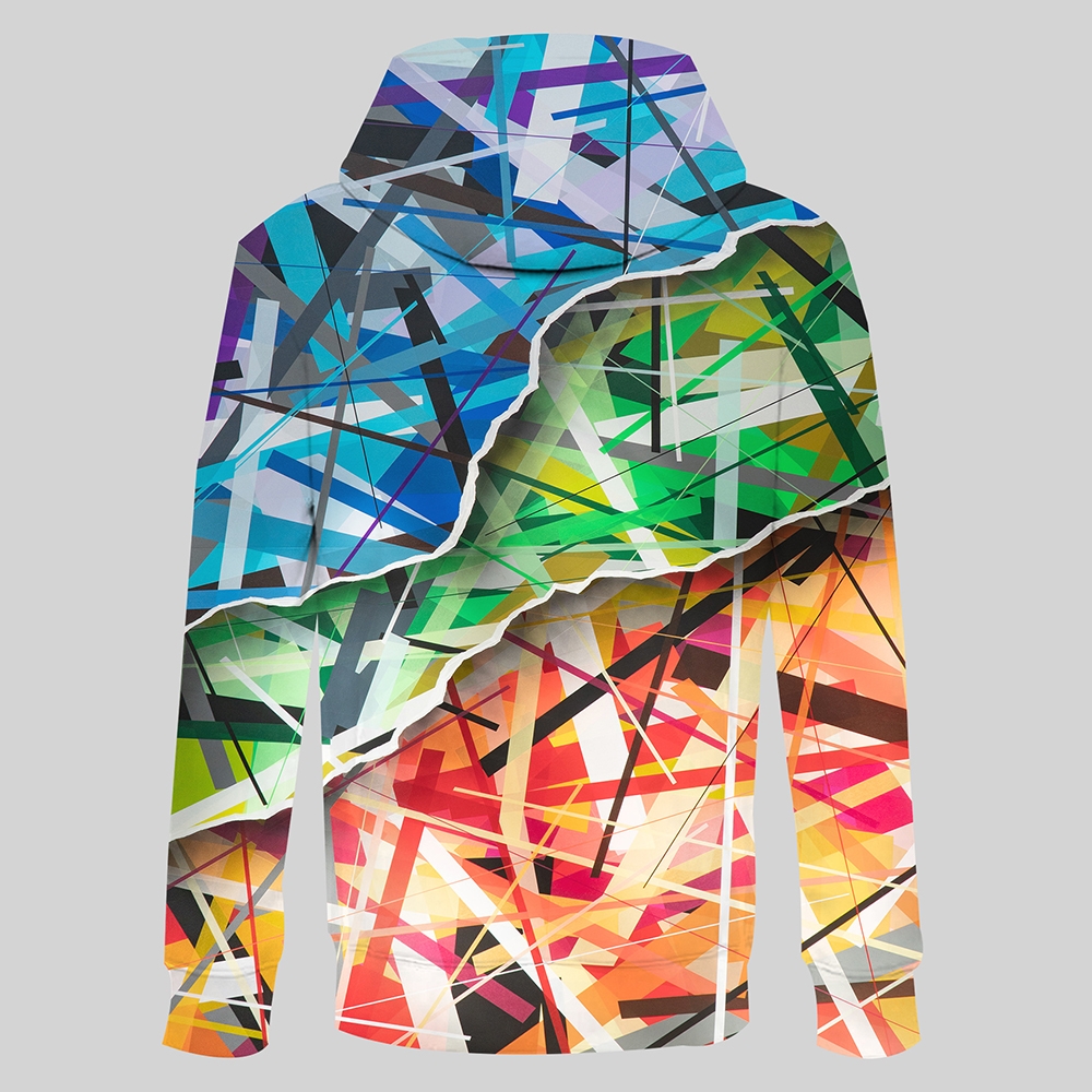Custom 3D Printed Men's Hoodie: Abstract and Trendy Sportswear
