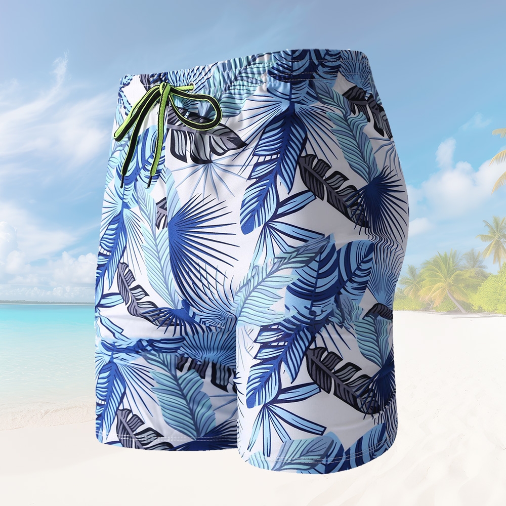 Custom men's knee-length beach swim trunk