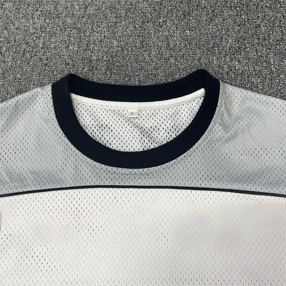 Custom sportswear men's mesh crew neck long sleeve shirt