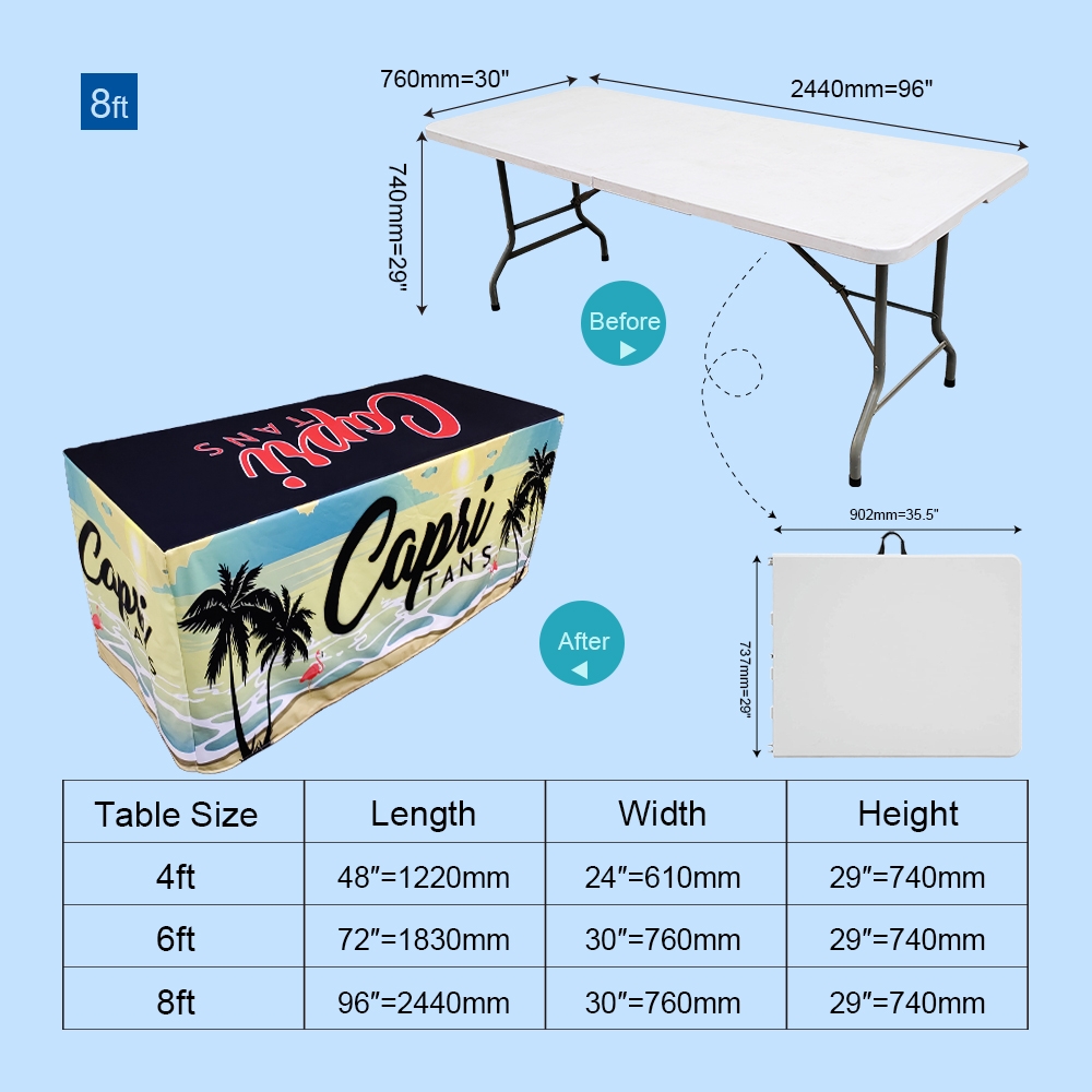 8ft Fitted Table Cover