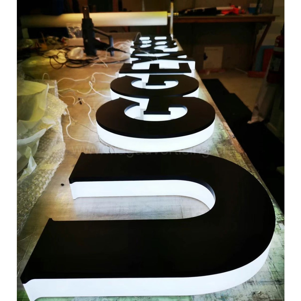 Back LED Illuminated 3D Letters