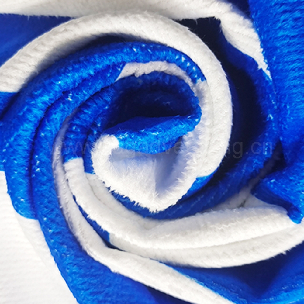 Custom Embroidered Blue and White Striped Cotton Beach Towels – Soft, Absorbent, High Quality