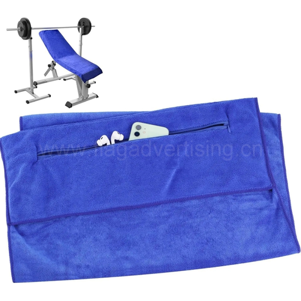 Soft & Lightweight 95x42cm Fitness Towel with Zipper Pocket – Compact Gym Towel for Men & Women