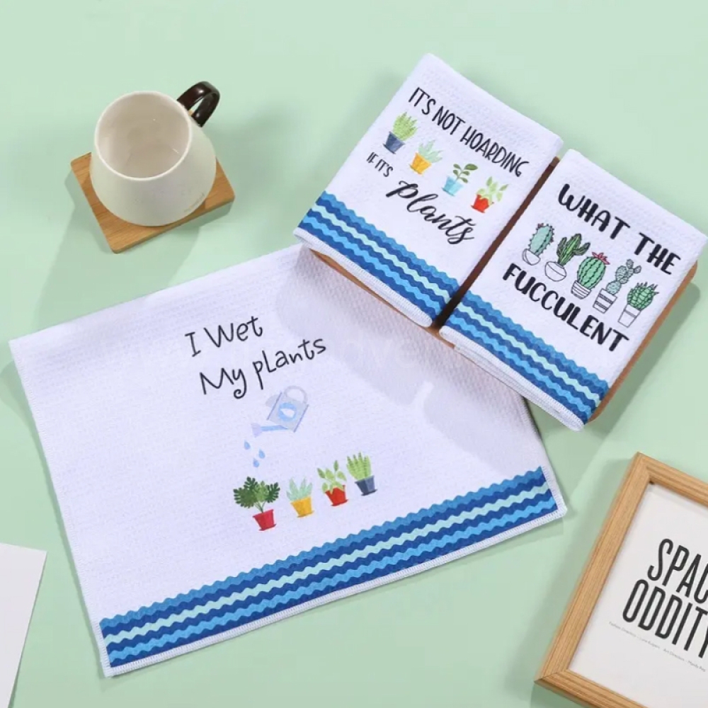 Custom Waffle Weave Kitchen Towels – Soft Polyester Blend, Personalized Tea Towels for Home & Gifts
