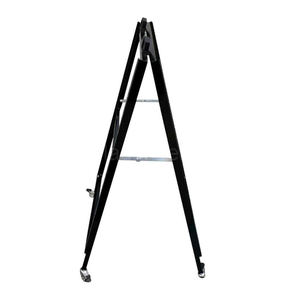 Heavy Duty Metal A-Frame Sidewalk Sign with Wheels – Double-Sided Folding Sandwich Board with Handle for Outdoor Street Advertising