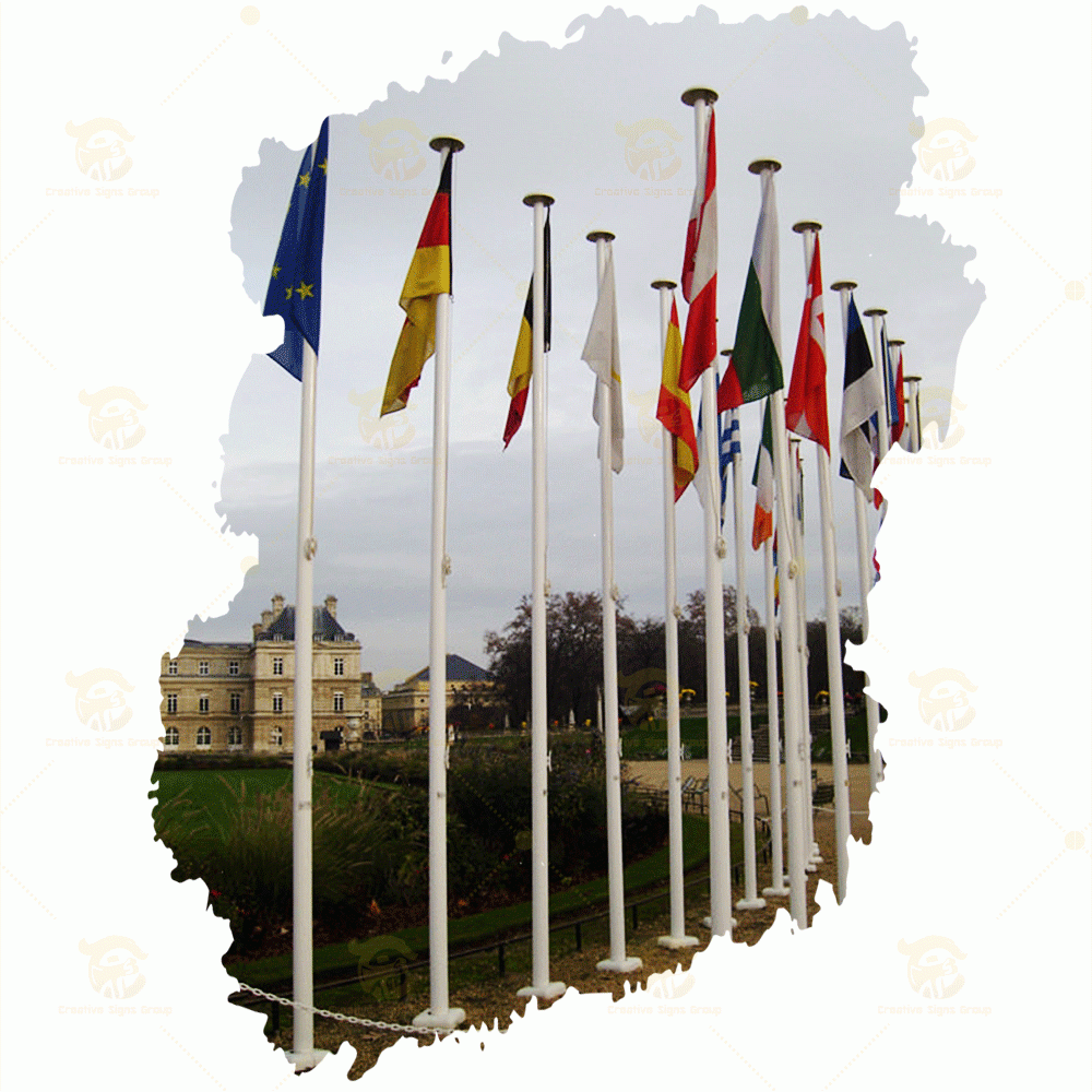 External Type Flagpole – Classic External Halyard System for Outdoor Flag Display