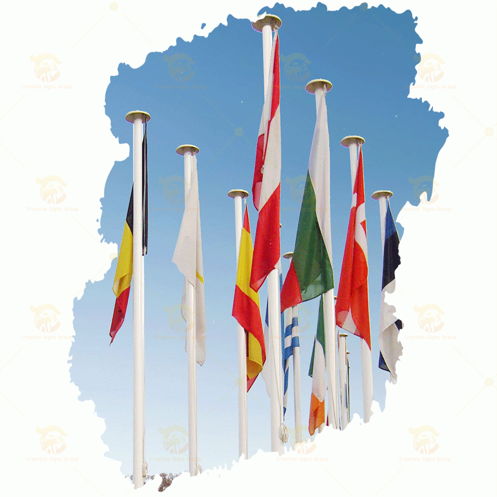 External Type Flagpole – Classic External Halyard System for Outdoor Flag Display