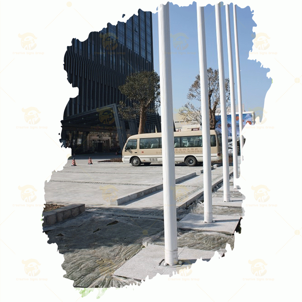 External Type Flagpole – Classic External Halyard System for Outdoor Flag Display