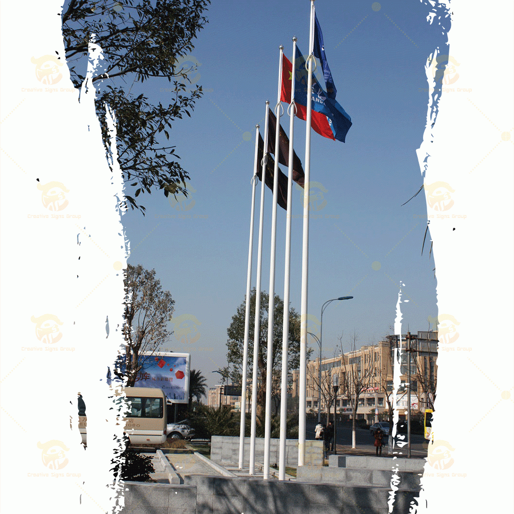 Halvard Internal Type Flagpole – Secure Internal Halyard System for Modern Flag Display