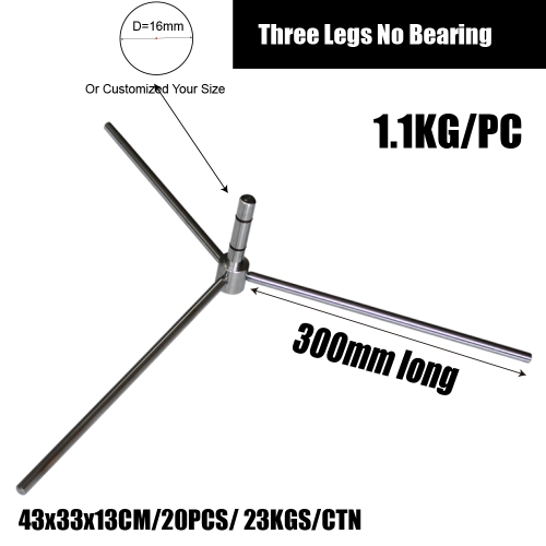 Three Legs No Bearing Silver Cross Base